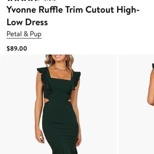 Petal & Pup Green Ruffle Trim Cutout Dress